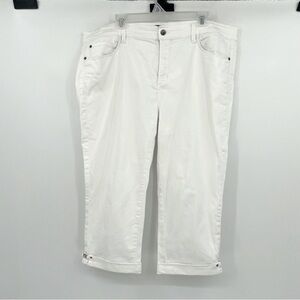Not Your Daughter's Jeans | Cropped White Jeans with Jeweled Detail – Size 18W